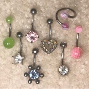 Girly Belly Button Rings 8 PACK bundle!